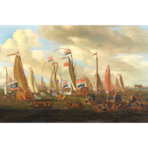 Tsar Peter the Great Viewing the Mock Sea Battle  Held in his Honour in the IJ, off Amsterdam, 1st September 1697